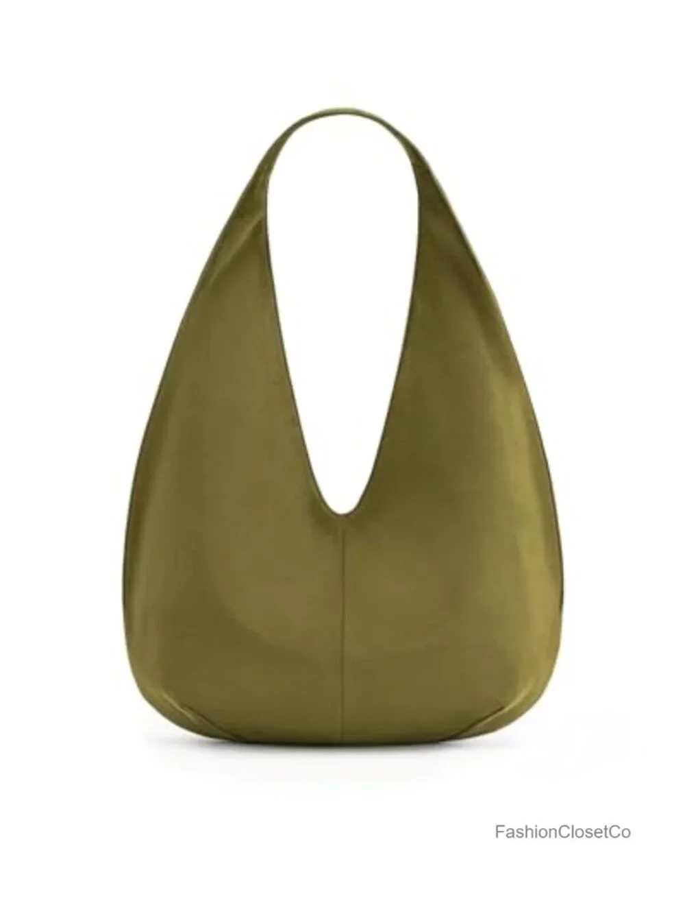 Faux Suede Hobo Shoulder Bag with Magnetic Closure